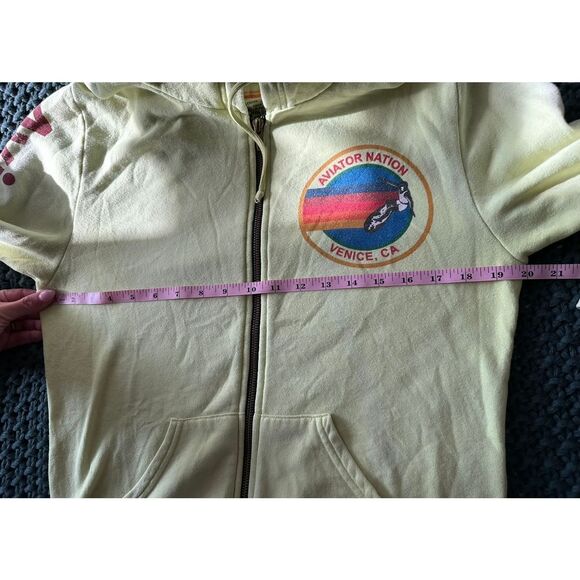 Aviator Nation Women’s Full Zip Hoodie - Neon Yellow - M - READ - Picture 11 of 12